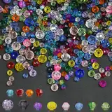 1300 Stück Facettierte Perlen, 4/6/8mm, Kristall Facettierte Glasperlen, Glitzerperlen zum Auffädeln, Crackle Glasperlen, Bunte Glasperlen Deko mit Aufbewahrungsbox für DIY crackle glasperlen