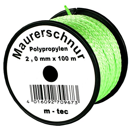 bauCompany24 Maurerschnur 50 m x Ø 2,0 mm Grün-Fluoreszierend