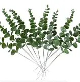 JIEOU Pack of 25 Artificial Eucalyptus Branches, Plants Eucalyptus Leaves Decorative, Artificial Plant for Wedding Parties Party Home Table Decoration