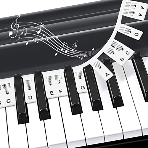 Abnehmbare Klaviertastatur Notenetiketten, Klavier Keyboard Noten für 88 Tasten Tastatur, Anfänger Silikon Klaviernoten Anleitung, Kein Aufkleben Erforderlich Wiederverwendbare Piano Keyboard Stickers