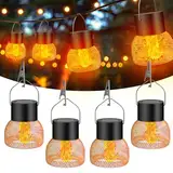 4 Pieces Solar Hanging Light, IP65 wasserdicht Solarlampen für Außen Hängend, Solar Gartenleuchten für Außen, Lampe Outdoor, leuchte Hängend, für Gärten, Höfe, Zäune, Bäume