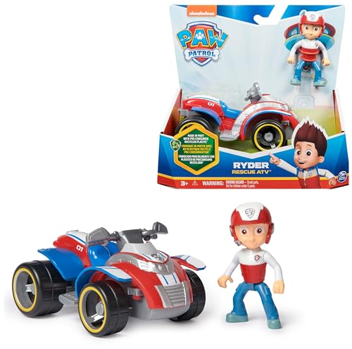 PAW PATROL, Rettungs-Quad mit Ryder-Figur (Sustainable Basic Vehicle/Basis Fahrzeug), Spielzeug für Kinder ab 3 Jahren