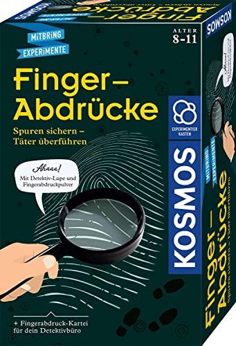 KOSMOS 657796 Fingerabdrücke, Detektiv-Experimente, Spurensicherung, Täter überführen, Experimentierset für Kinder ab 8 Jahre, Mitbringexperiment, Rollenspiel, Mitbringsel, Geburtstagsgeschenk