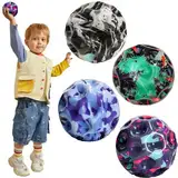 Viskee 4 Stück Astro Jump Ball,Moon Ball,Gummiball Space Ball,Gummiball Sprünge,Mini Bouncing Ball Toy,Gummiball Space Ball,Bounce Ball Hohe Springender,Bouncy Balls for Kids Party Gift