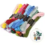 24 Farben je 8 Meter,Multifarben Embroidery Floss,Stickgarn Set,Stickgarn Baumwolle,Embroidery Sticktwist Weicher, für Knüpfen,Basteln, Häkeln,Armbandfaden, Kreuzstichfaden