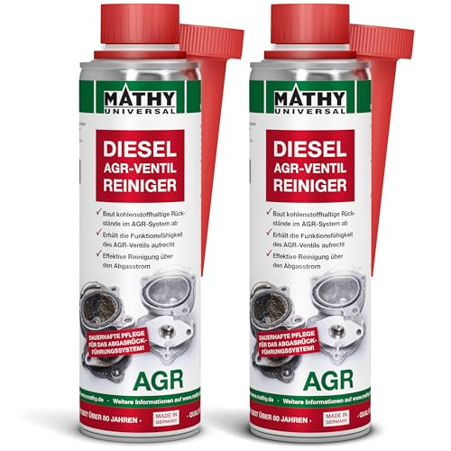 MATHY-AGR Reiniger Diesel (2 x 300 ml) – hochwirksamer Diesel Systemreiniger für Dieselmotoren mit AGR Ventil - AGR Reiniger - Diesel Additiv