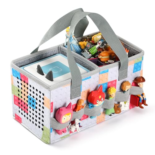 Tasche für Toniebox Starter Set Aufbewahrungstasche für Toniebox Figur, Home Outdoor Handtasche für Tonies Audio Player und Puppen Musikspielzeug Falttasche für Toniebox Zubehör (Karierte Farbe)