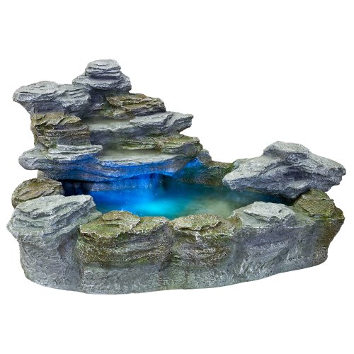 STILISTA Gartenbrunnen OLYMP in Steinoptik XXL 100 x 80 x 60 cm inkl. Pumpe und LED-Beleuchtung