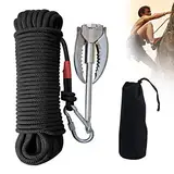 Grappling Haken,400KG 4 Klauen Grappling Haken Edelstahl,Faltbarer Kletterhaken mit 20 m Hilfsseil für Outdoor Klettern Bergung Unterwasser