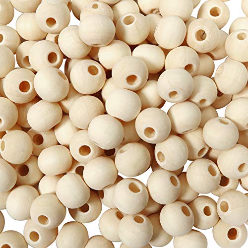 TOAOB 8mm 100 Stück Holzperlen Runde Natürliche Lose Spacer Perlen für DIY Schmuck Herstellung