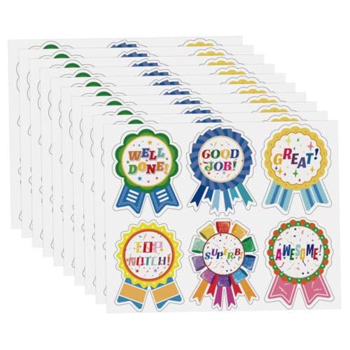 10 Stück Belohnungsaufkleber für Teiliges Set Selbstklebender Medaillen Sticker für Lehrer für Klassenzimmer zur Positiver Verhaltensweisen und Motivation Bildungseinrichtungen