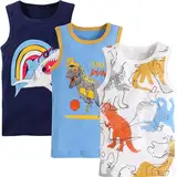 Adorel Jungen Unterhemden Baumwolle Ärmellos Tank Top Unterwäsche 3er-Pack Tiere Athlete 104-110 EU (Herstellergröße 120)