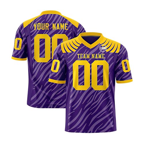 Generisch Personalisiert American Football Trikot Personalized Printed Team Name & Number für Herren Damen Kinder Jugend Oberteil Herren