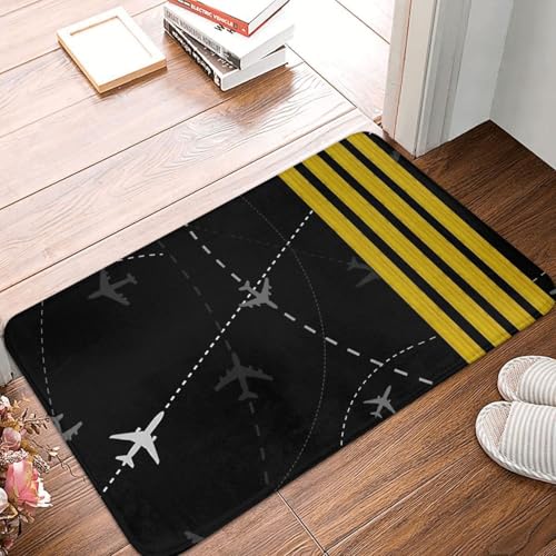 OOAHJEID Fußmatte für Badezimmer Flugzeug Flughafen Anti-Rutsch Fußmatte Küche Matte Flug Routen Streifen Boden Teppich Eingang Tür Teppich Schlafzimmer Dekorative