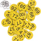 Schlüssel-Tags, nummerierte Schlüssel-Tags 1,2 Zoll Runde 1-200 nummerierte Tags Schlüssel-Tags mit Schlüsselringen wasserdicht und Sonnenschutznummer Schlüsselketten für öffentliche Bäder und Saunen