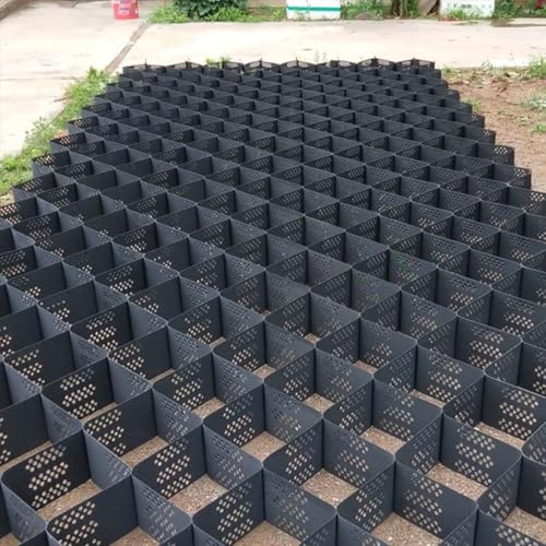 Kiesstabilisierungsgittersystem für Einfahrten und Landschaftsbau, Bodengitter aus Kunststoff für Hänge (0,9 x 3 m) – langlebiger Erbskieshalter für Parkplätze