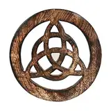 Altarkachel, Holz, geschnitzt, rund, 10,2 cm (4 Zoll) (Triquetra)