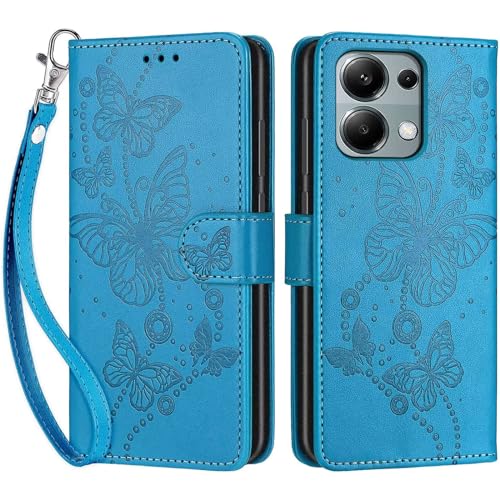 Tivenfezk Nadoli Handyhülle für Xiaomi Redmi Note 13 Pro 4G,Blumen Schmetterling Hülle PU Leder Klapphülle Klappbar Schutzhülle Handytasche Stoßfeste Brieftasche Flip Case Cover