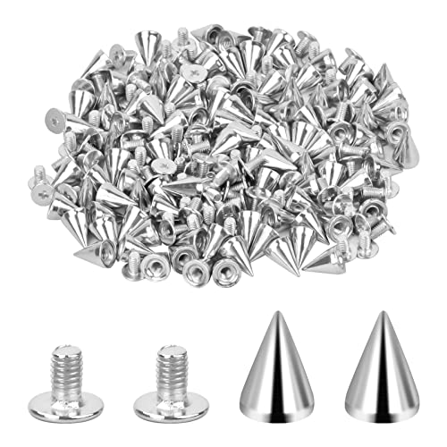 Jinlaili 100 Stück Punk Nieten, 7 * 10 cm Rostfrei Ziernieten, Kleidung Schraubennieten, DIY Nieten, Nieten zum Schrauben, Metall Gothic Spikes, Ziernieten, Spitznieten für Taschen, Kleidung, Schuhe