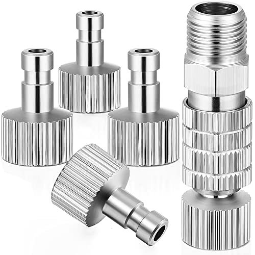 5 Stücke Airbrush Schnell Kupplung Trenn Adapter Anschluss Kit 1/8"Airbrush Adapter Airbrush Schnellspanner Verbindung Adapter Einstellsteuer Ventil Airbrush Zubehör für Airbrush Kompressoren