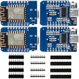 4 x 5v D1 ESP8266 Mini Board NodeMCU WiFi ESP8266-12F CH340G WLAN Type C Module 4MBit Flash Memory (Type c)