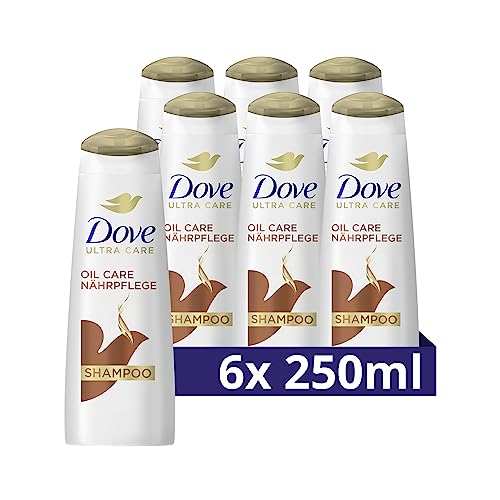 Dove Shampoo Oil Care Nährpflege Haarpflege für trockenes und sprödes Haar mit Bio-Restore Complex 250 ml 6 Stück