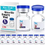 KSIITEKSLAB Ks-Tek Sterile leere Ampullen mit selbstheilendem Einspritzanschluss, mit Aluminium-Kunststoffkappe, steriles Paket (1 ml klar, 10)