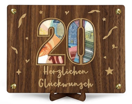 Giftota Geldgeschenk 20.Geburtstag, Geschenke zum 20 Geburtstag Mädchen Junge, Geldgeschenke Verpackung mit Geburtstagskarte