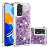 Nadoli Glitzer Treibsand Hülle für Xiaomi Redmi Note 12 Pro 4G,Silikon Stoßfest Handyhülle Transparent TPU Bumper Schutzhülle Flüssig Durchsichtig Quicksand Case