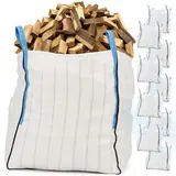 10X Big Bag für Holz | Brennholz-BigBag für 1m³ | Atmungsaktiver BigBag 90x90x110 cm Groß - Hohe Stabilität bis 1500kg, BigBags mit 4 Schlaufen (BigBag ohne Brennholz)