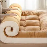 KV-OOGG Dicke 5 cm Futon-Bodenmatratze, japanische zusammenklappbare, aufrollbare Isomatte, Studentenwohnheim, Gäste-Tatami-Matte for Einzel- und Doppelbetten(B,90 x 200cm)