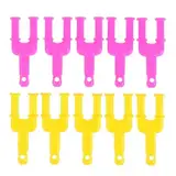 SUMKTO 10 Stück Acryl Modell Y Sling Shot Loom Gummiband Clips Kunststoff Schmuck Steck verbinder für Halsketten Armband Machen Bunte Verschluss, (Farbe zufällig)