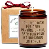 Lustiges Geschenk für Freund, Ehemann, Ich Liebe Dich für Deine Persönlichkeit Duftkerze Einzigartiges Unhöfliches Geburtstags Jahrestags Valentinstagsgeschenk für Freund ihn Verlobte Männer braun