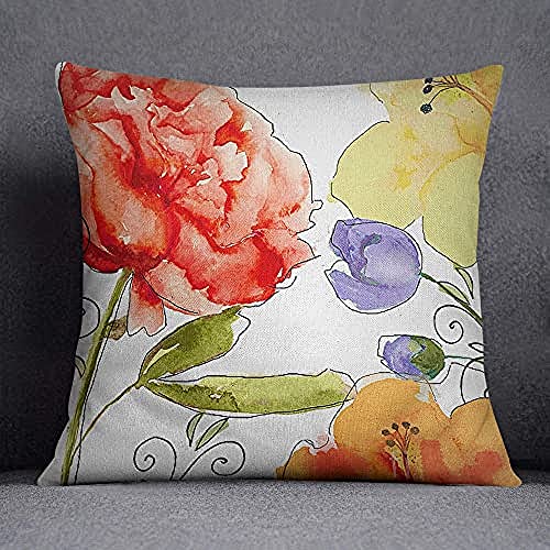 Le Jardin du Lin Dekorativ Kissenhülle, Kissenbezug, Zierkissenbezug, Wohnkultur, Für Sofa, Kaffeestube, Größe: 45X45 Cm - Entworfen und hergestellt in der Türkei