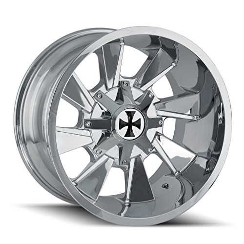 CaliOffRoad Verzerrtes Rad mit Chrom-Finish (20 x 9/6 x 135, 18 mm versetzt).