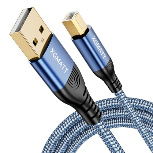 USB-Druckerkabel 3M,USB A auf USB B Drucker Kabel,USB 2.0 Typ B Kabel Hochgeschwindigkeits-Scanner kompatibel mit Lexmark, Dell, HP, Canon, Epson, Xerox, Brother, DAC und mehr, Blau