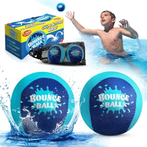 KmmiFF Wasser Sprungball, 2er-Pack Bounce Balls als Outdoor Games am Strand, See and Pool für Kinder 5-12 Jahre