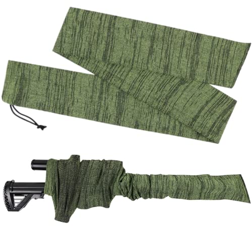 Gexgune Polyester Silikon Behandelt Knit Lange Pistole Socke Gewehr Protector Shotgun Hülle Aufbewahrungstasche 54 "Länge (Grün)