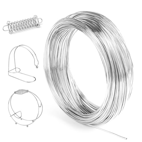 NVIYAM Basteldraht 1mm×30m Aluminiumdraht Silberdraht Schmuckdraht zum Basteln Basteldraht Silber Wire DIY-Skulpturen Schmuckdraht Silber Basteldraht Aluminium Draht zum Basteln von Schmuck, Silber