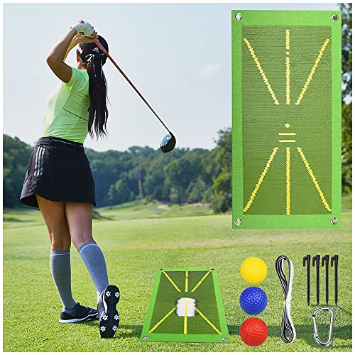 Golf-Trainingsmatte für Schwungerkennung, Schläger, Golf-Pitchmatte, Analyse, Schwungweg und richtige Schlaghaltung, Golf-Übung, Schaukelmatte, Zubehör für Anfänger