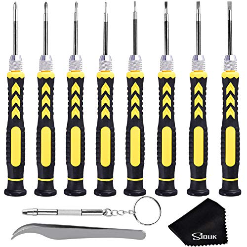 SIQUK Schraubendreher Set 8 in 1 Magnetisches Schraubendreher Kit Multifunktions Mini Schraubendreher, Reinigungstuch für Brillen, Uhren und Elektronik-Reparatur