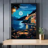 Reisezentrum Nacht Reise Poster Druck Wand Kunst Bilder Leinwand Malerei Wohnzimmer Wohnkultur 30x40cm ohne Rahmen