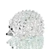 H&D Transparent Kristall Igel Tierfigurine Skulptur Sammlerartikel Glashandwerksprodukt Hochzeitsgeschenk Tisch Ornament