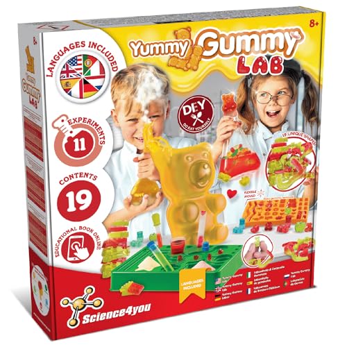 Science4you Gummibärchen-Labor – Set zur Herstellung von Süßigkeiten für Kinder & Gummibärchen in 19 verschiedenen Formen, einschließlich Riesenbär-Gummibärchen für Kinder ab 8, 9, 10 und 11 Jahren