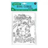Ausmal-Tischdecke Weltkarte, Papier-Tischdecke zum Ausmalen Weltkarte, Ausmalbilder Welt, Weltkarte Poster, Mal Mich Bunt