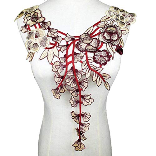 Blumen bestickte Spitze Nähen für Kleidung Applique Diy Accessoire Lieferanten Aufkleber Spitze Ausschnitt Kragen Scrapbooking