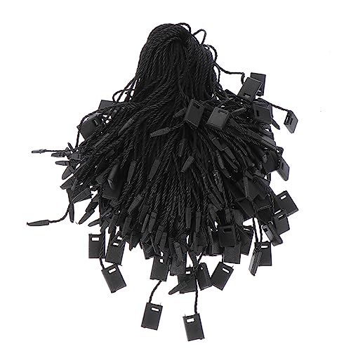 OSALADI 1000Stücke Schwarze Tag Befestigungsschnüre für Kleidung und Produkte Universelle Sicherheitsloops Einfach zu Handhaben für Boutiquen und Geschenkgeschäfte