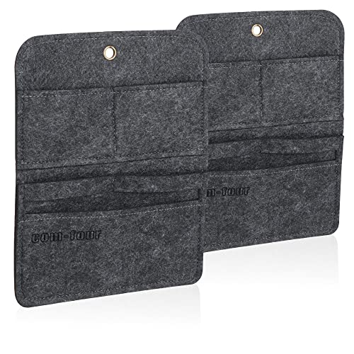 com-four® 2X Hängeregal - Praktischer Hängeorganizer aus Filz - Aufbewahrung zum Aufhängen - optimal für Zelt, Garage, Terrasse und Balkon (02 Stück - anthrazit)