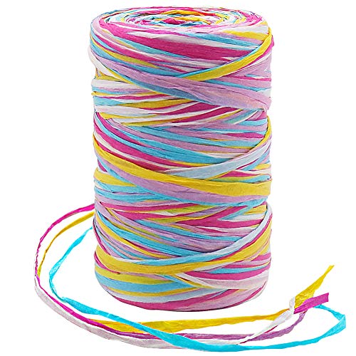 Vivifying 100m Bast Band, Mattes Papierband für Geschenkband, für Hochzeit Dekoration, Geschenk Verpacken, Basteln, Weihnachten, Geburtstag, Party