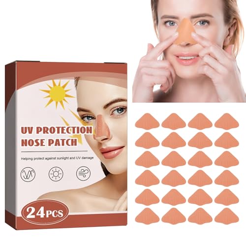 24 Stück Sonnen Nasenpflaster, UV Nasenschutz Outdoor, Nasenpflaster Outdoor, Sonnenschutz-Nase, Nase Sonnenschutz, Nasenschutz, Nasensonnenschutz für Männer Frauen Sport Bräunung Outdoor, Beige